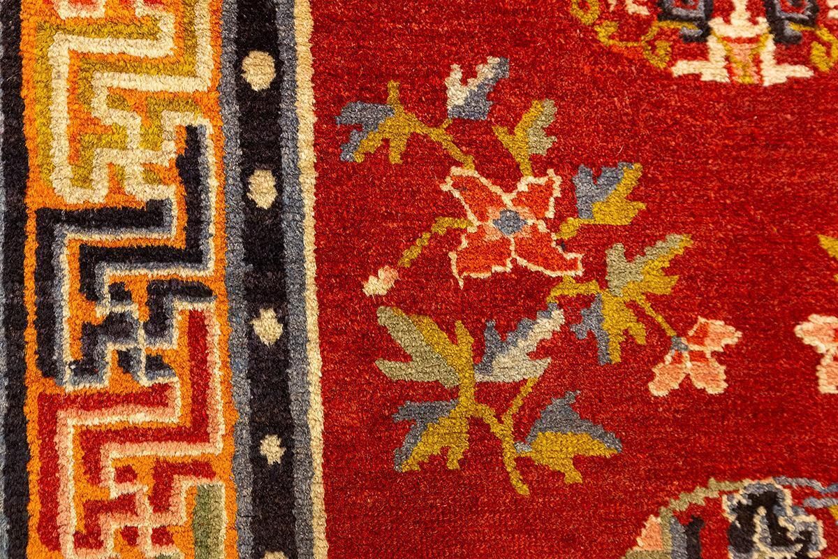 Tibetan Rug Red Field Spiritual Symbolism photo buy