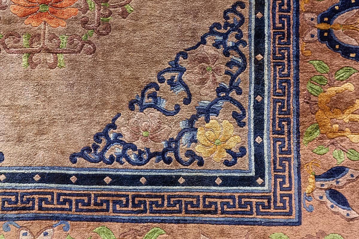 photo furniture Chinese Silk Rug – Floral Harmony From The Mid 20th Century