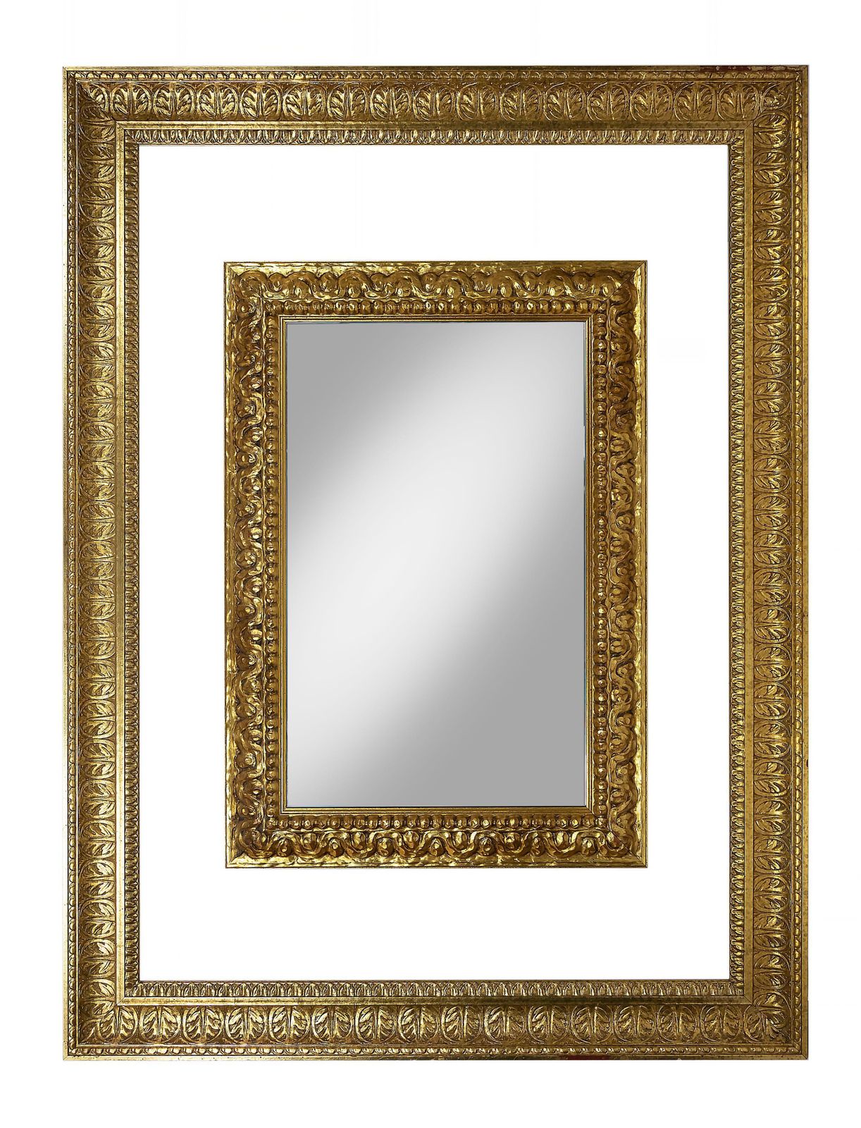 Pair Of Large Italian Hand Carved Gilt Wood Wall Mirrors photo furniture