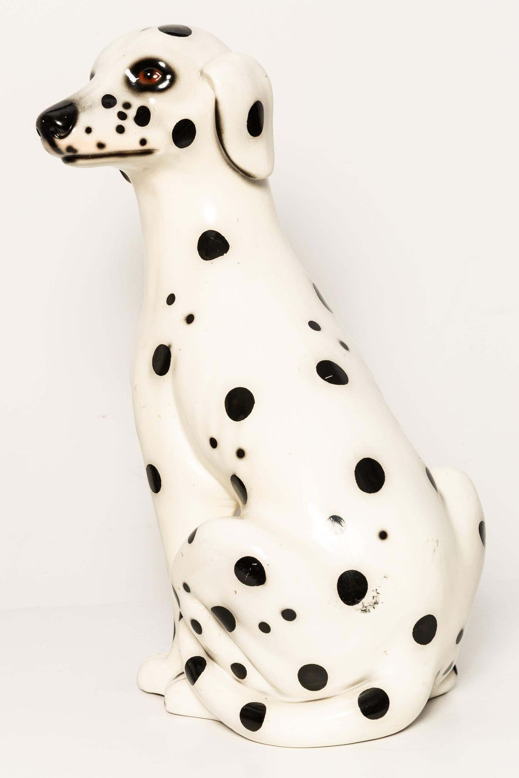 Mid Century White Big Dalmatian Dog Terracota Sculpture, Italy, 1960s photo for sale
