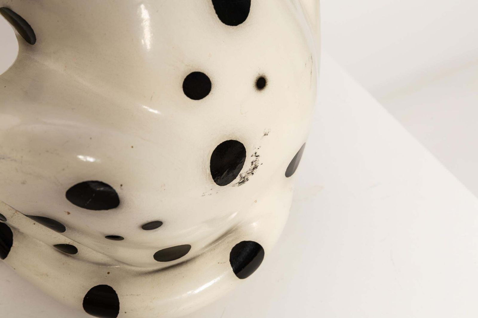 photo for sale Mid Century White Big Dalmatian Dog Terracota Sculpture, Italy, 1960s