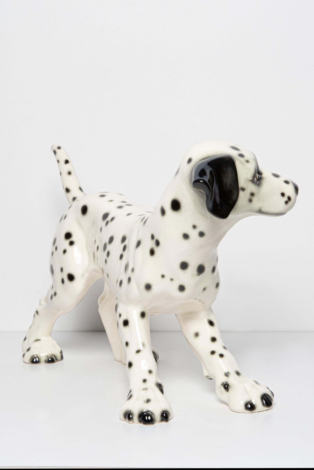Mid Century White Big Dalmatian Dog Ceramic Sculpture, Goebel, Germany, 1960s photo 520.0