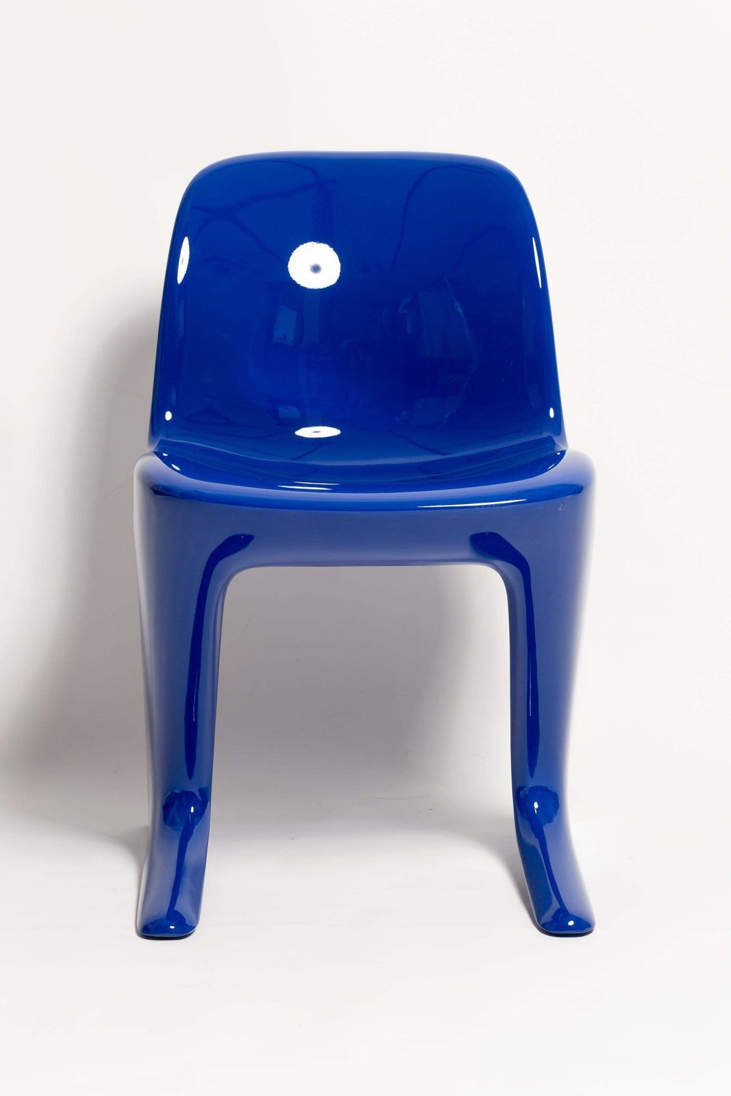 Mid Century Ultramarine Blue Kangaroo Chair, Ernst Moeckl, Germany, 1968 photo vintage