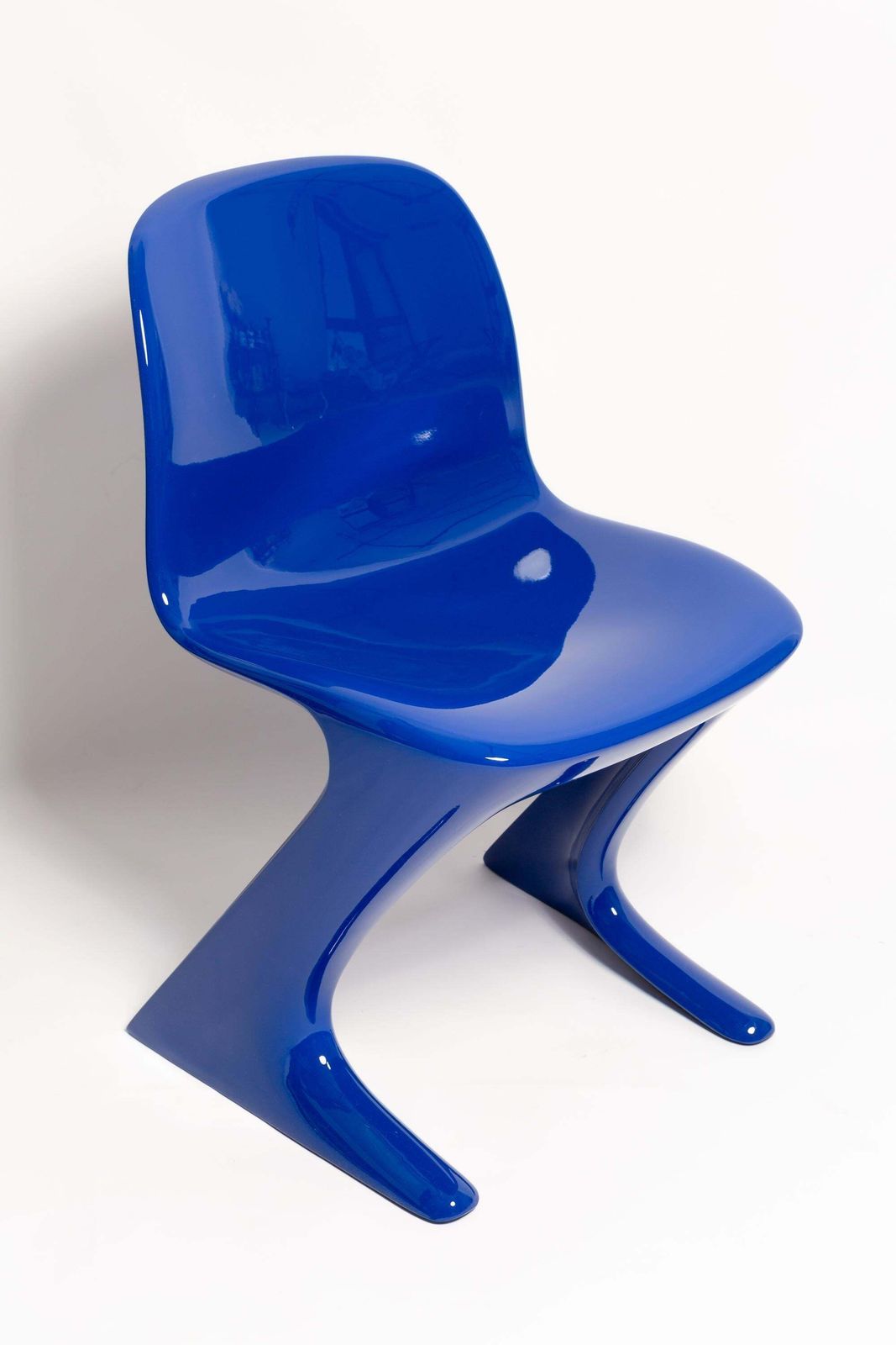 Four Mid Century Ultramarine Blue Kangaroo Chairs, Ernst Moeckl, Germany, 1968 photo for sale