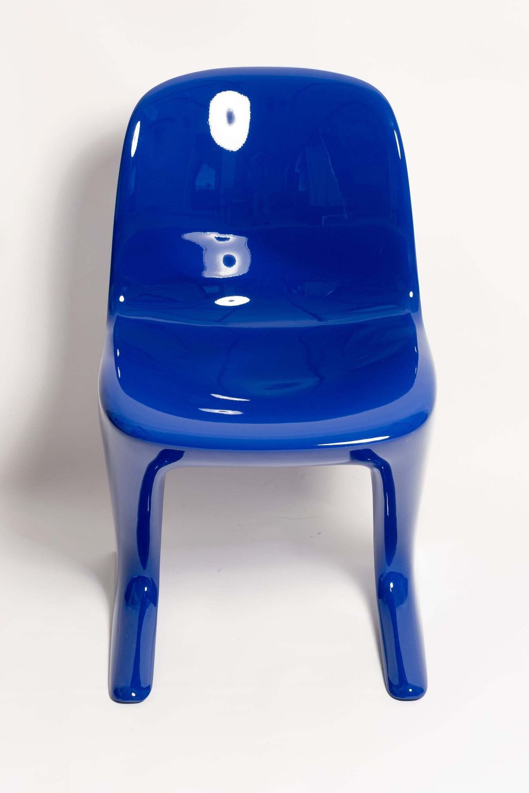 Four Mid Century Ultramarine Blue Kangaroo Chairs, Ernst Moeckl, Germany, 1968 photo vintage