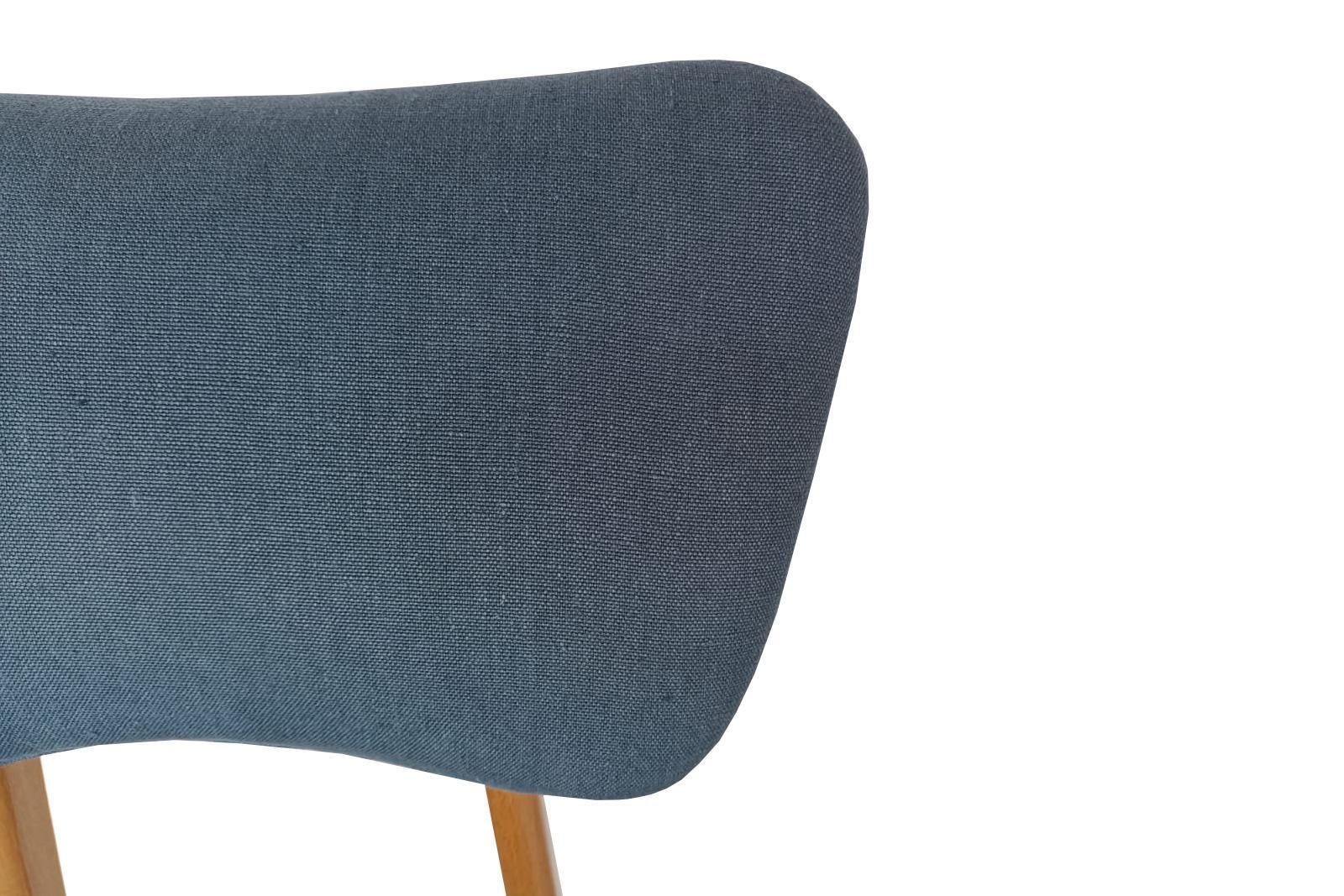 Set Of Four Mid Century Butterfly Chairs, Denim Pierre Frey Linen, Europe, 1960s photo buy