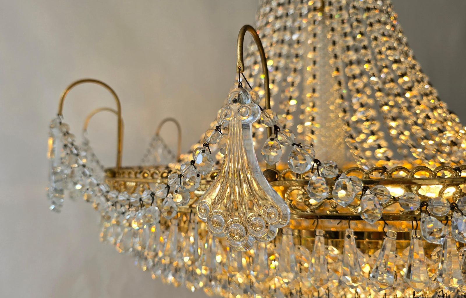 5079.0 Magnificent Antique Empire Style Crystal Chandelier, France, Circa 1900–1920 photo