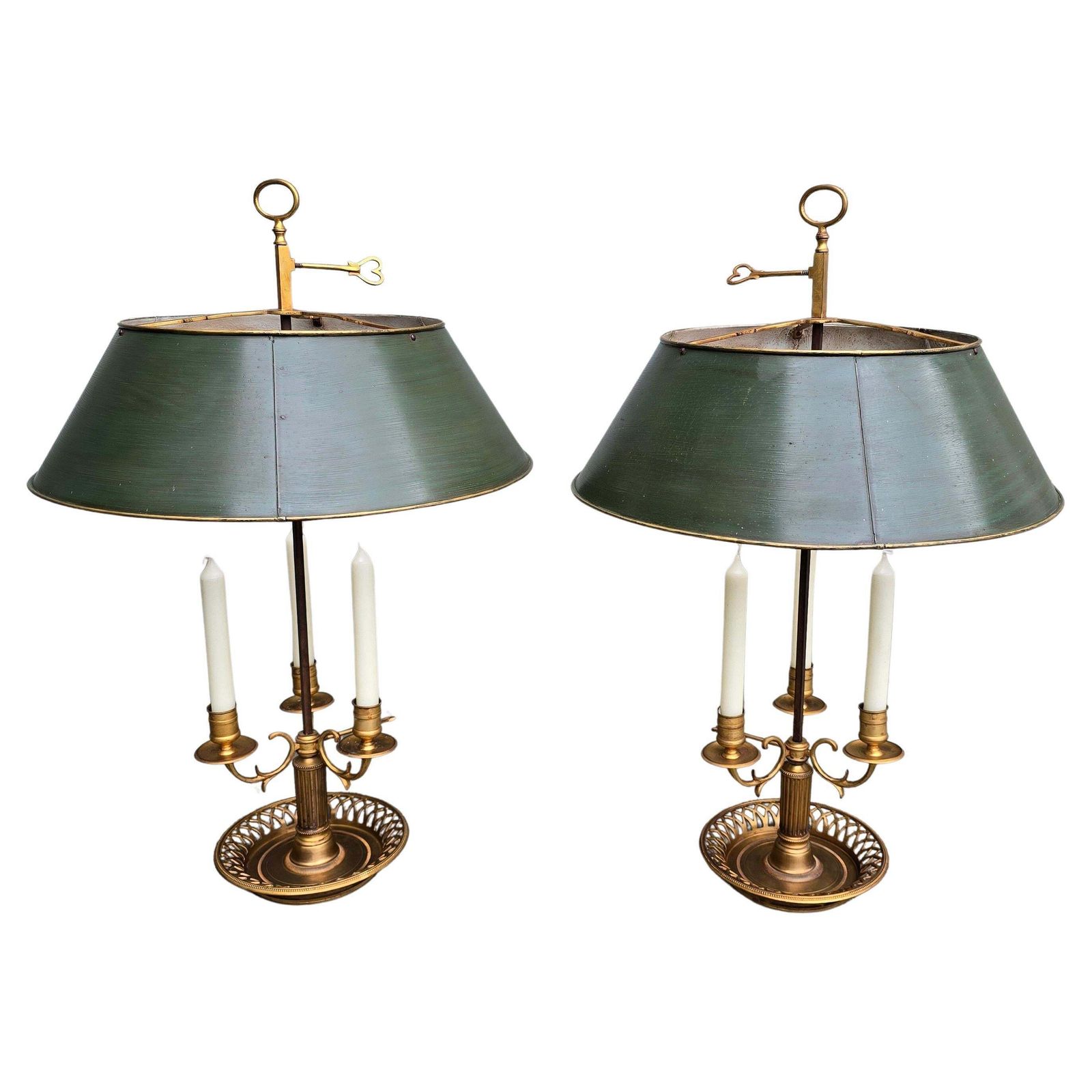 Pair Of 19th Century French Gilt Bronze Bouillotte Candelabras photo furniture