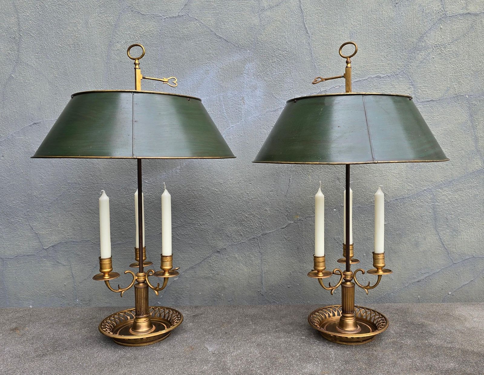 Pair Of 19th Century French Gilt Bronze Bouillotte Candelabras photo for sale