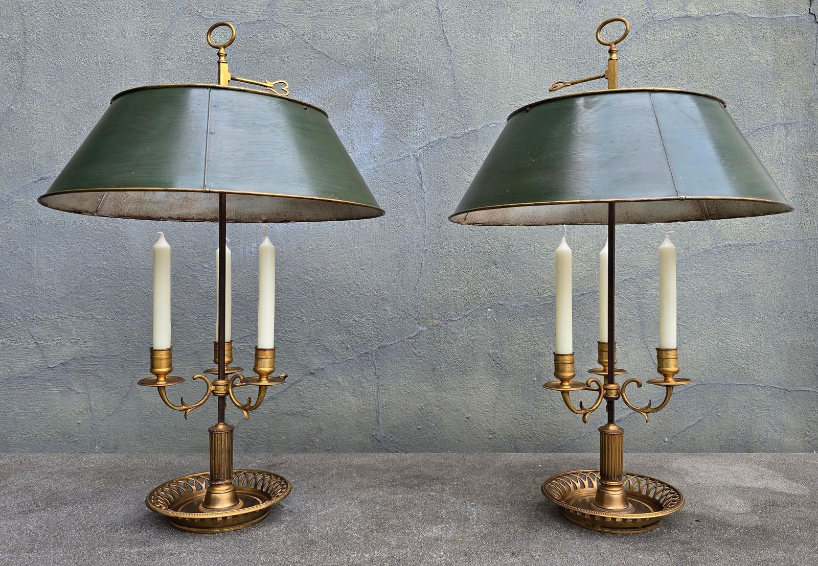 Pair Of 19th Century French Gilt Bronze Bouillotte Candelabras photo vinterior