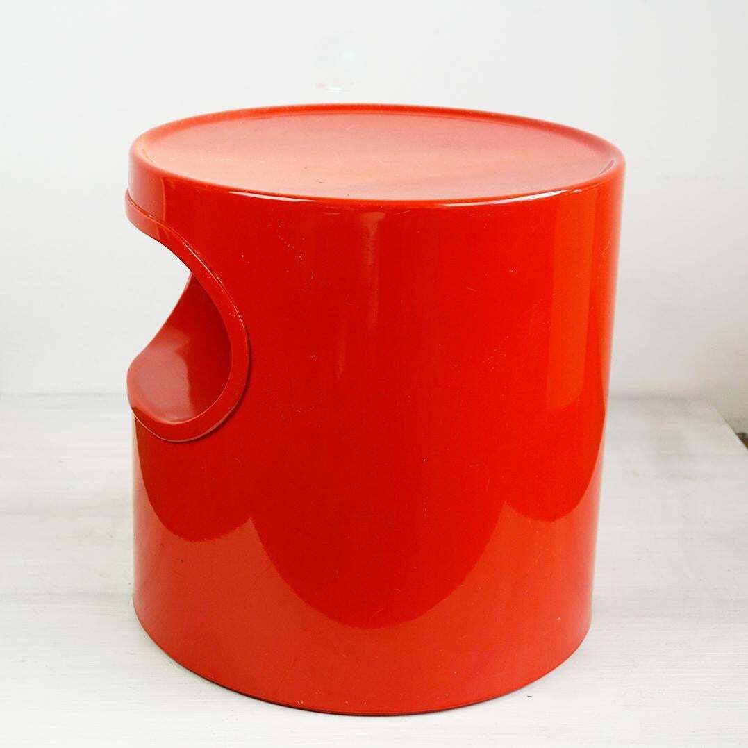 Midcentury Modern Red Plastic Table By Emma Gismondi For Artemide Italy photo for sale