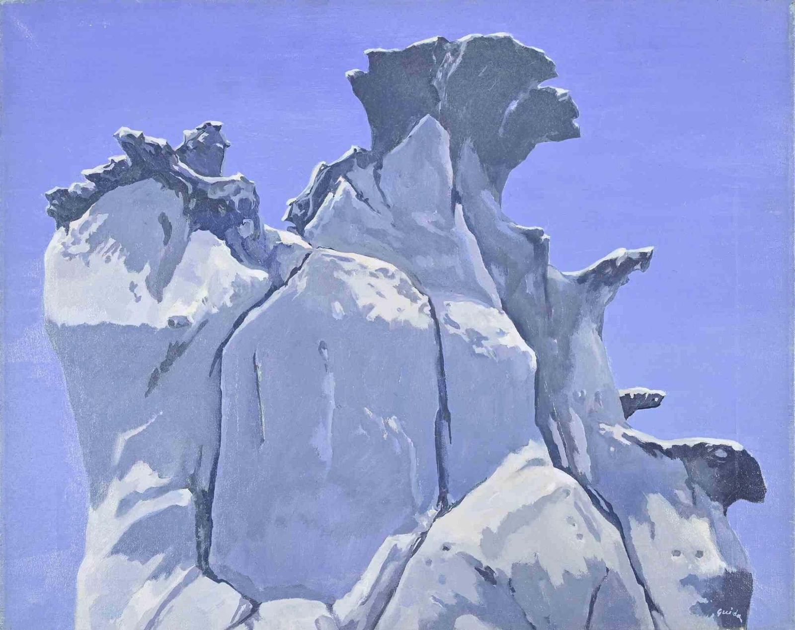 Gino Guidarocks (The White Rock In Ponza)   Paint By Gino Guida   1980s1980s