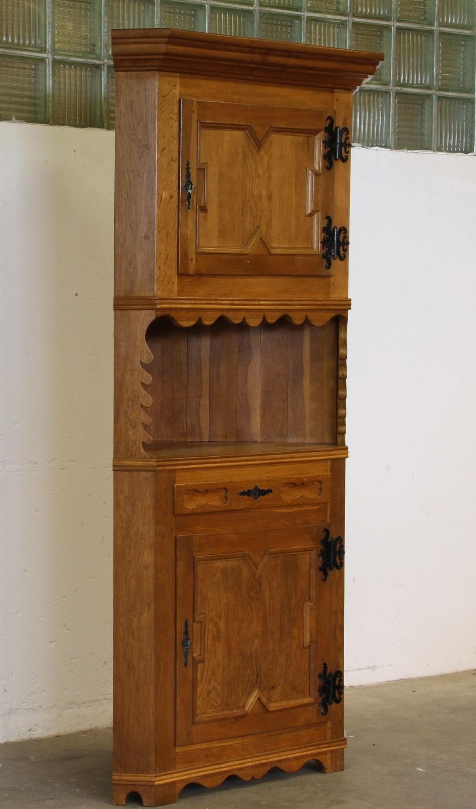 Vintage 1960s Corner Cabinet In Solid Oak Style Of Kjærnulf, Danish Modern photo buy