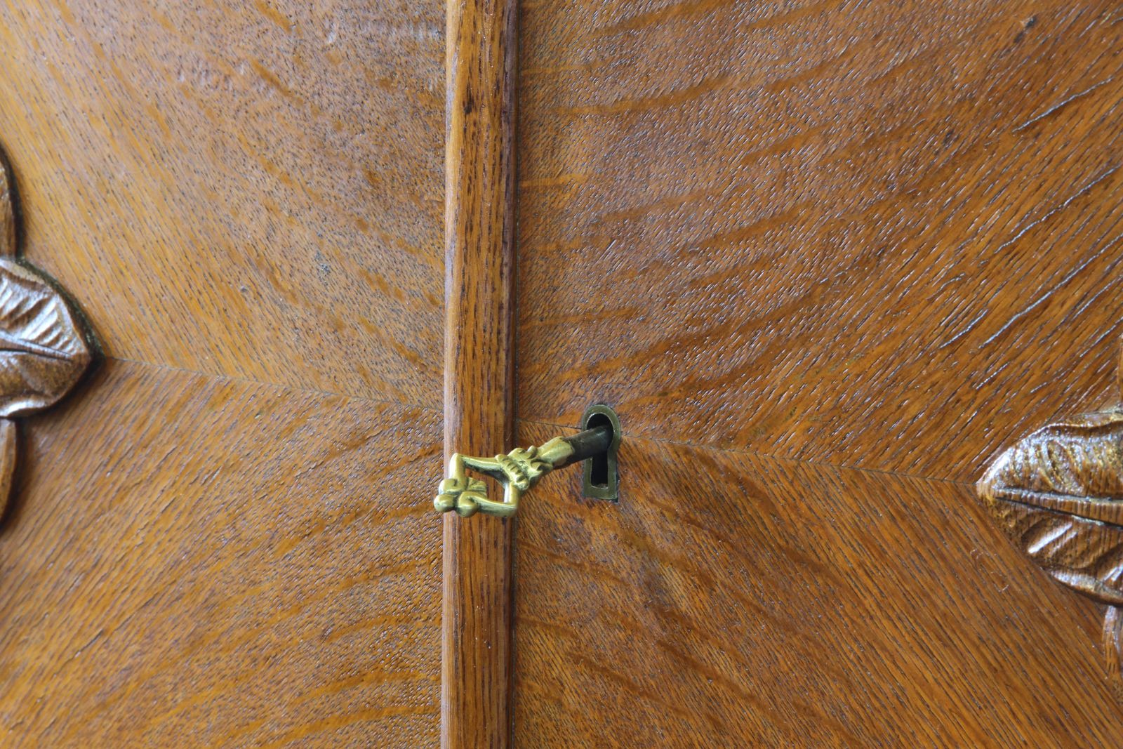 photo furniture Vintage Danish Oak Closet Linen Wardrobe 1940s Cabinet