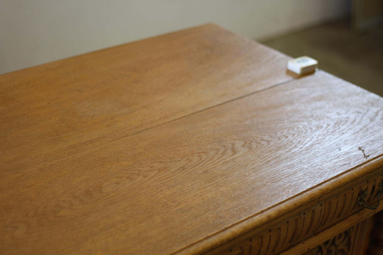 Furniture Handcrafted 1960s Danish Oak Desk, Deep Patina, Sculptural Mid Century Design photo