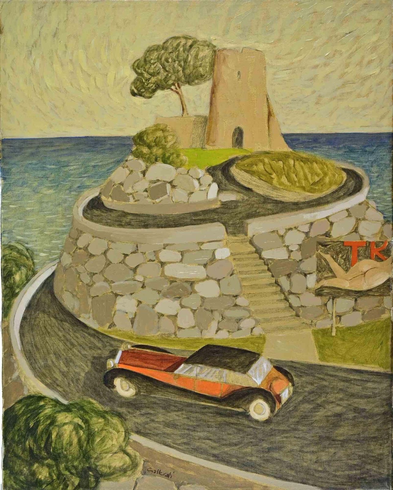 Alberto Galleratiliving Up There   Paint By Alberto Gallerati   1970s1970s