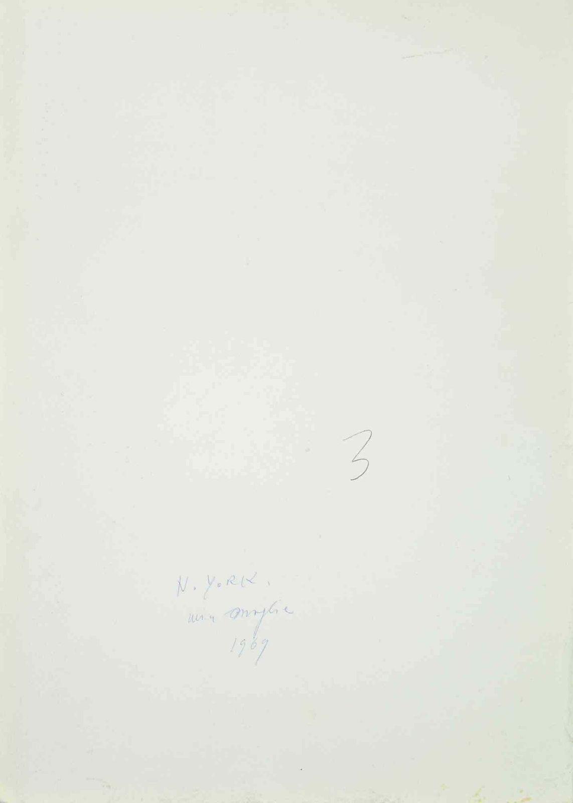 Carlo Ravagnanmy Wife In New York   Drawing By Carlo Ravagnan   19691969 photo furniture