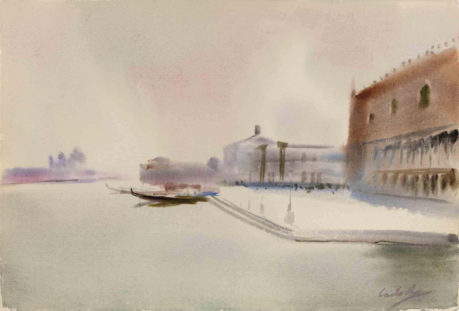 Carlo Ravagnanview Of Venice   Drawing By Carlo Ravagnan   19741974
