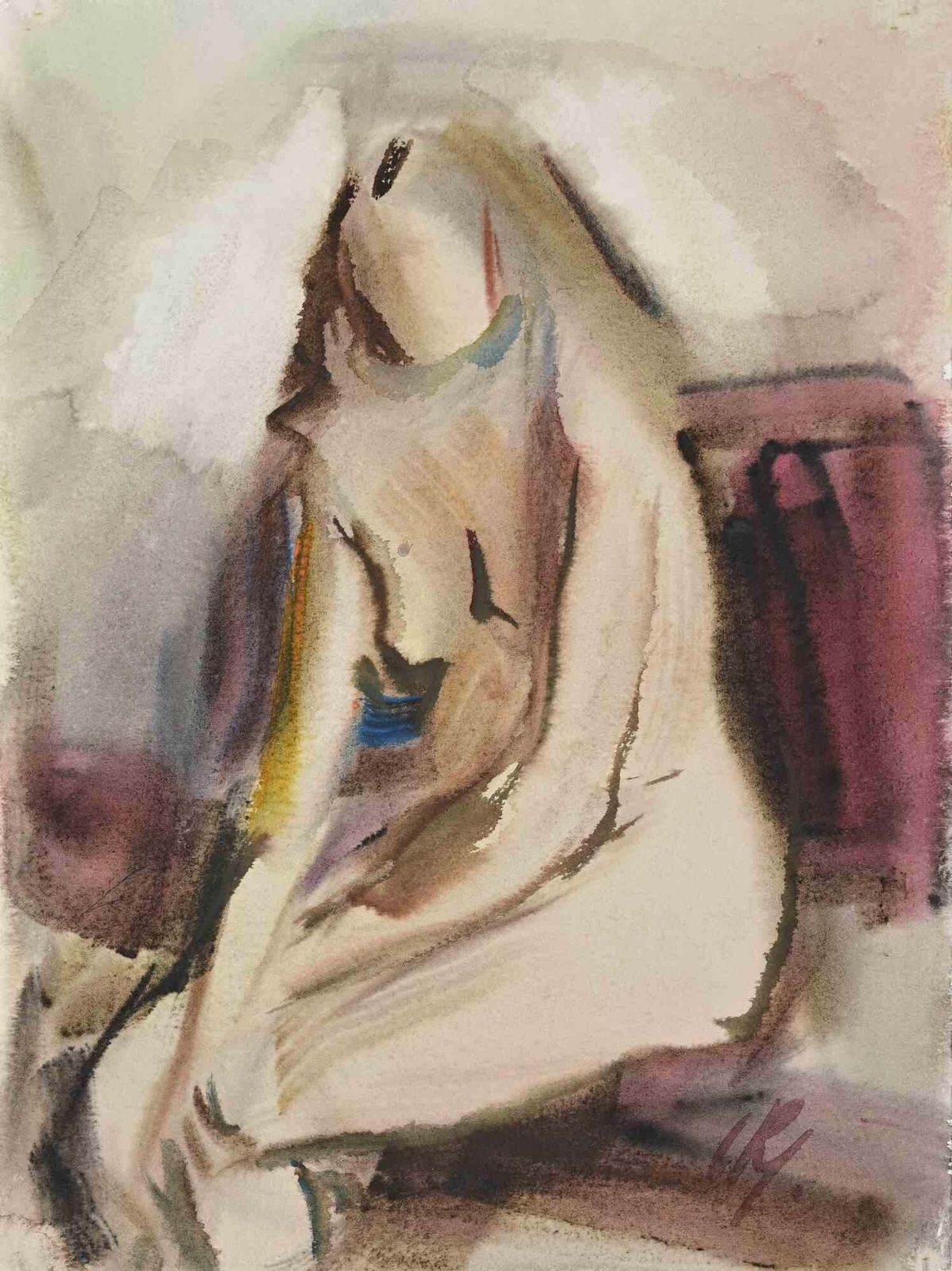 Carlo Ravagnannude   Drawing By Carlo Ravagnan   1970s1980