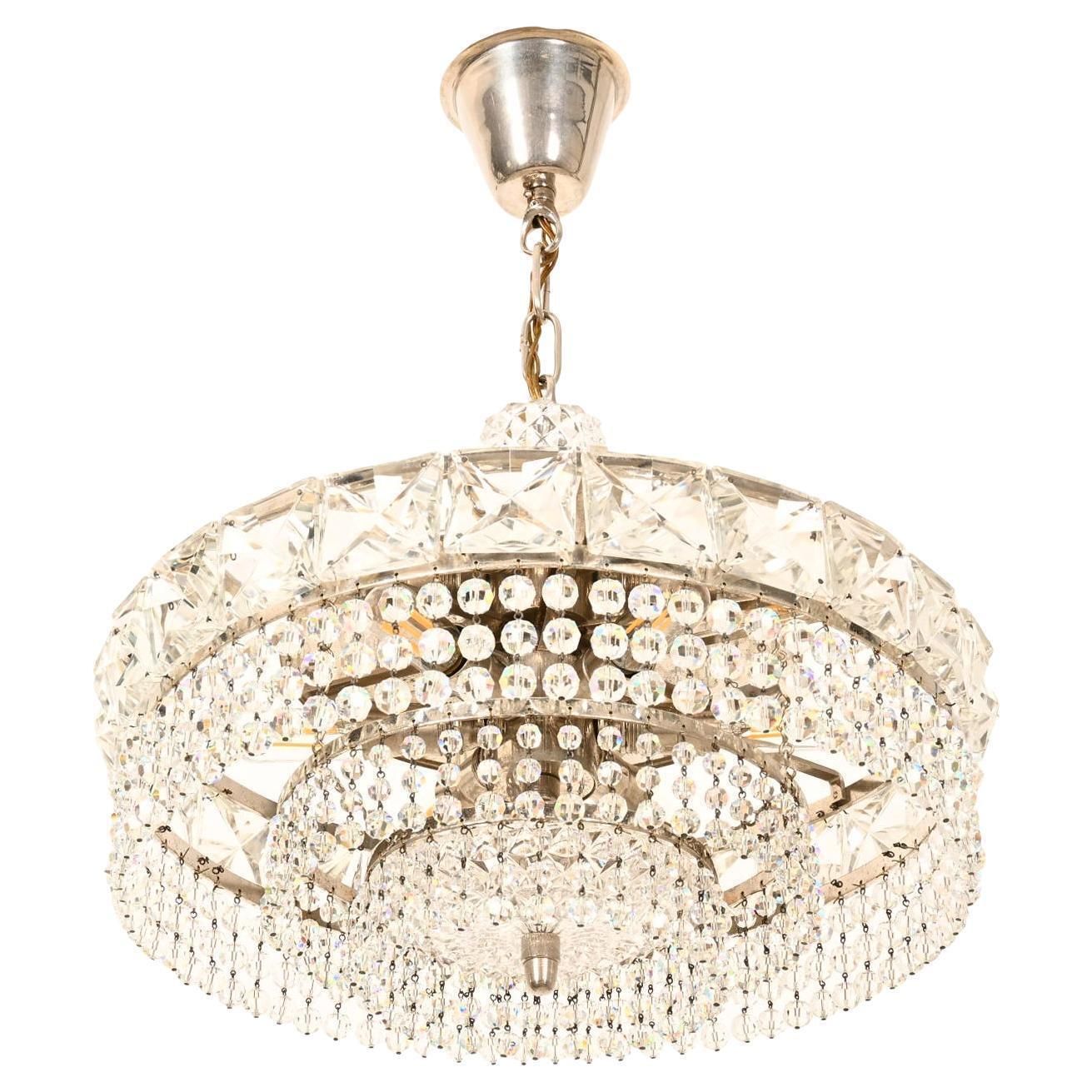 Nickel Plated Cut Crystal Chandelier photo furniture