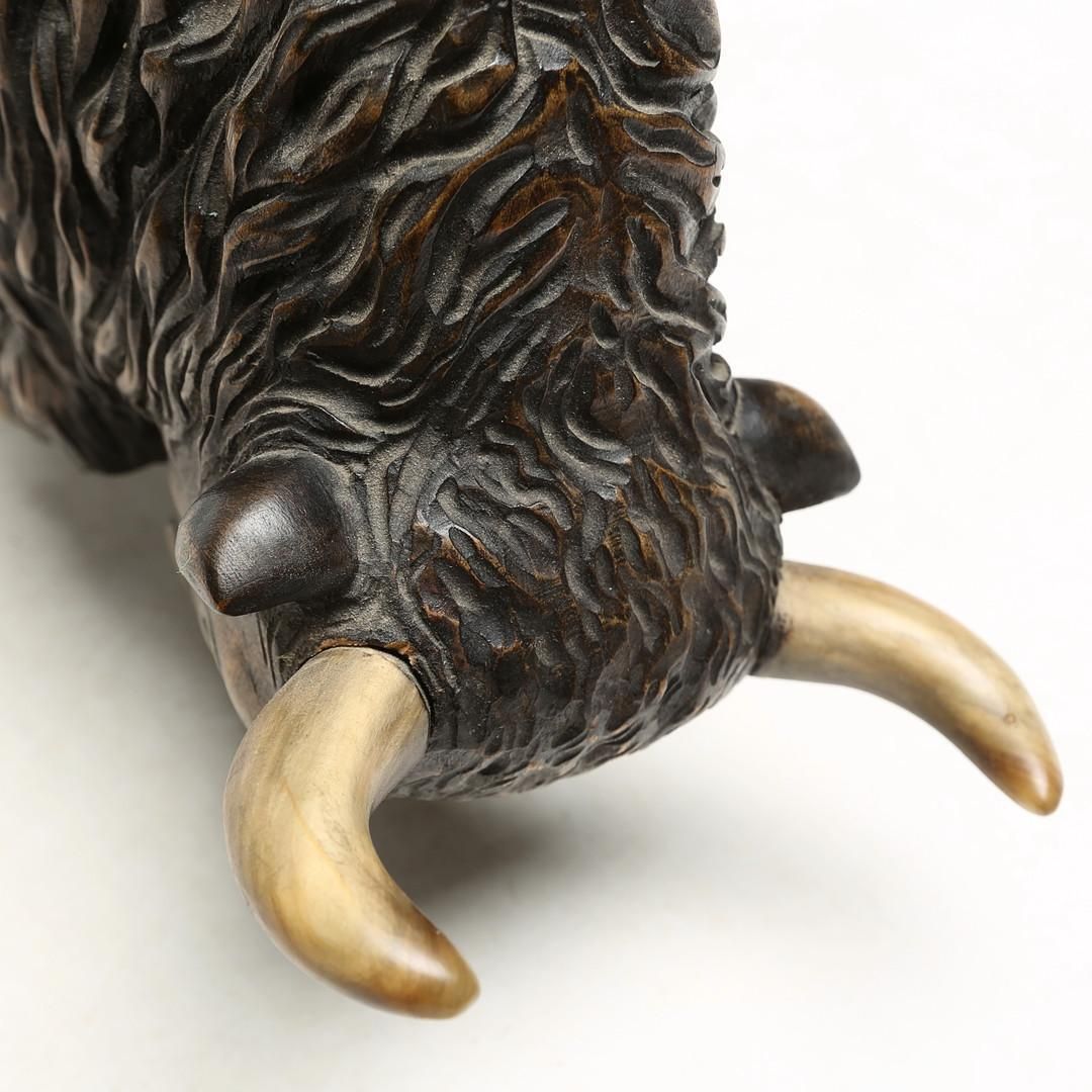 photo furniture Art Deco Rare Wooden Ox Sculpture From 1932