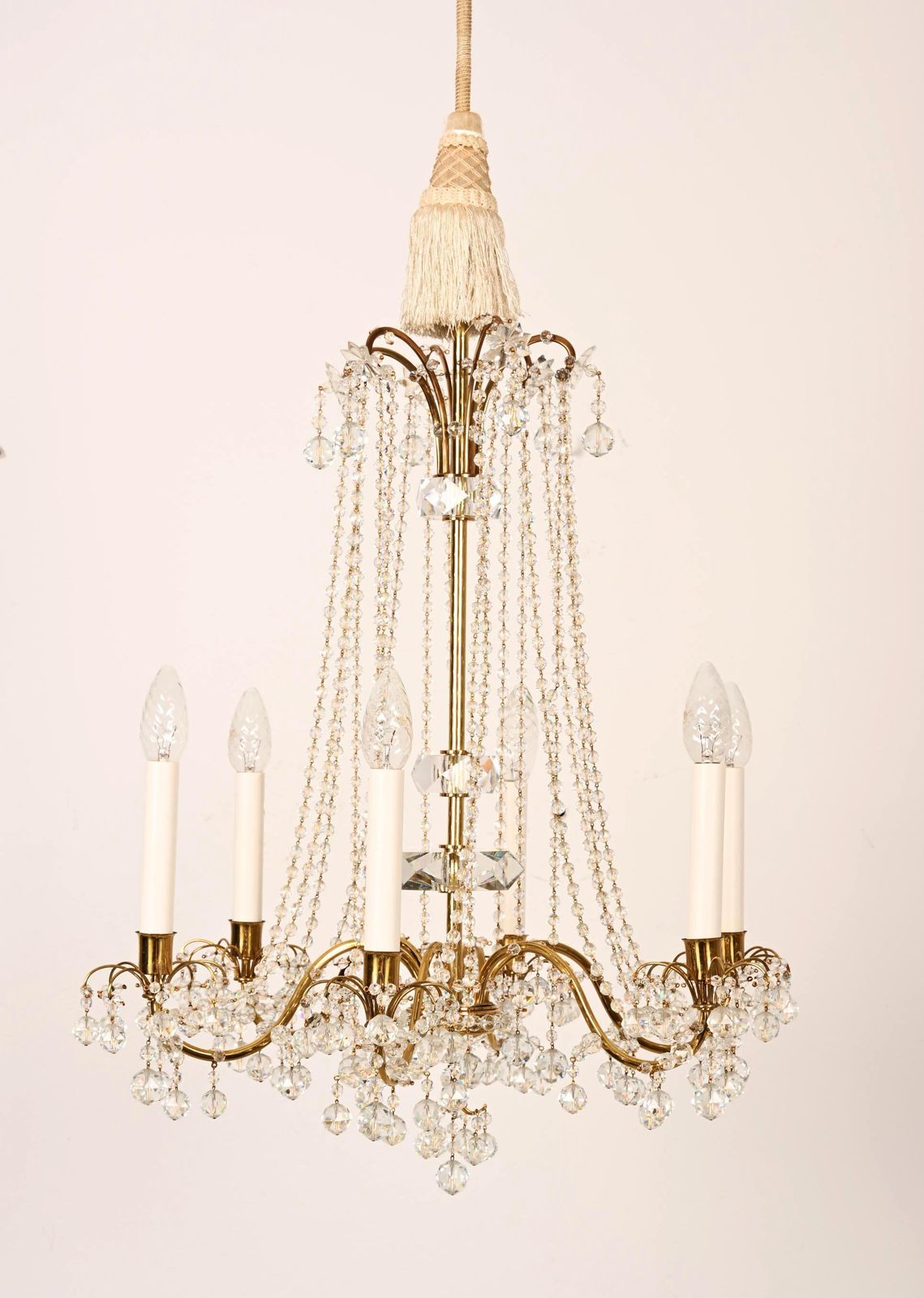 Brass Cat Crystal Chandelier By J.L Lobmeyr photo vinterior