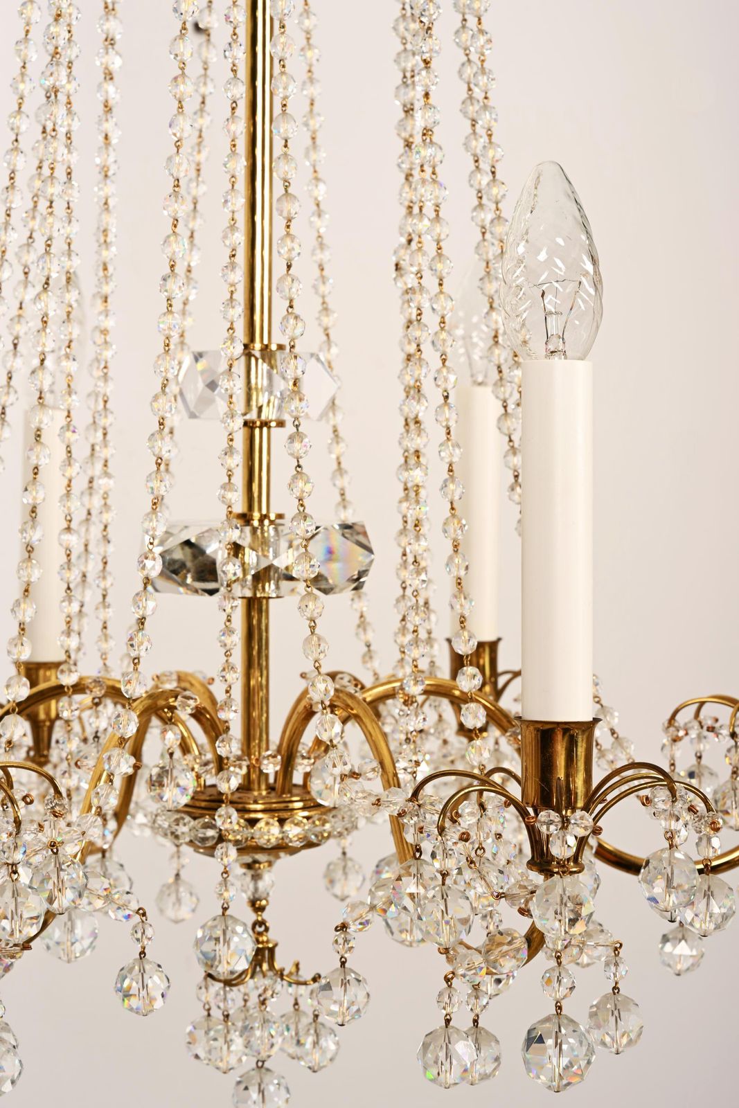 Lighting Brass Cat Crystal Chandelier By J.L Lobmeyr photo