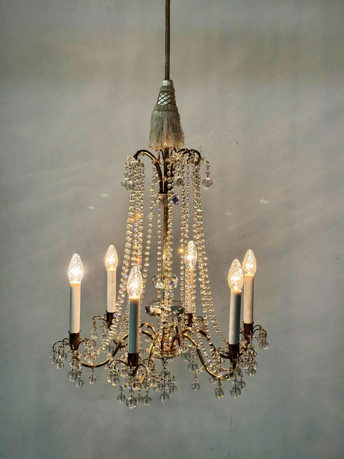 photo vinterior Brass Cat Crystal Chandelier By J.L Lobmeyr