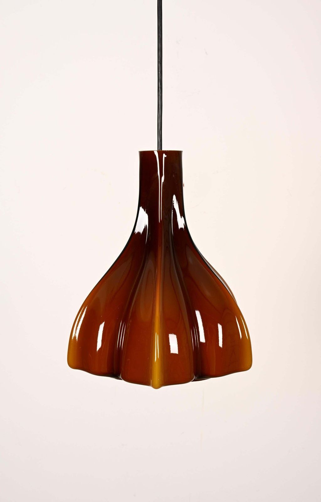 Paill & Putzler Lotus Shaped Midcentury Glass Pendant photo buy