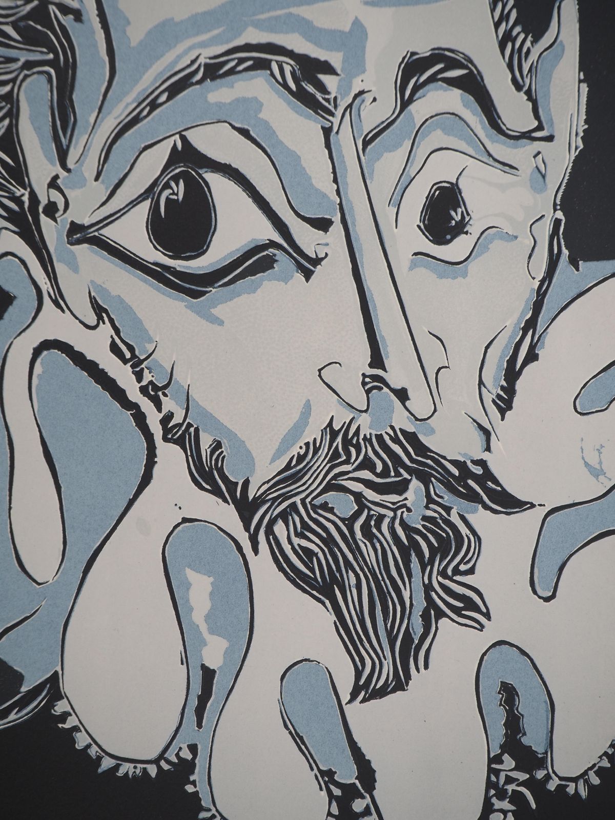Pablo Picassoportrait Of A Man Inspired By El Greco   Lithograph (Mourlot)1973 photo vintage