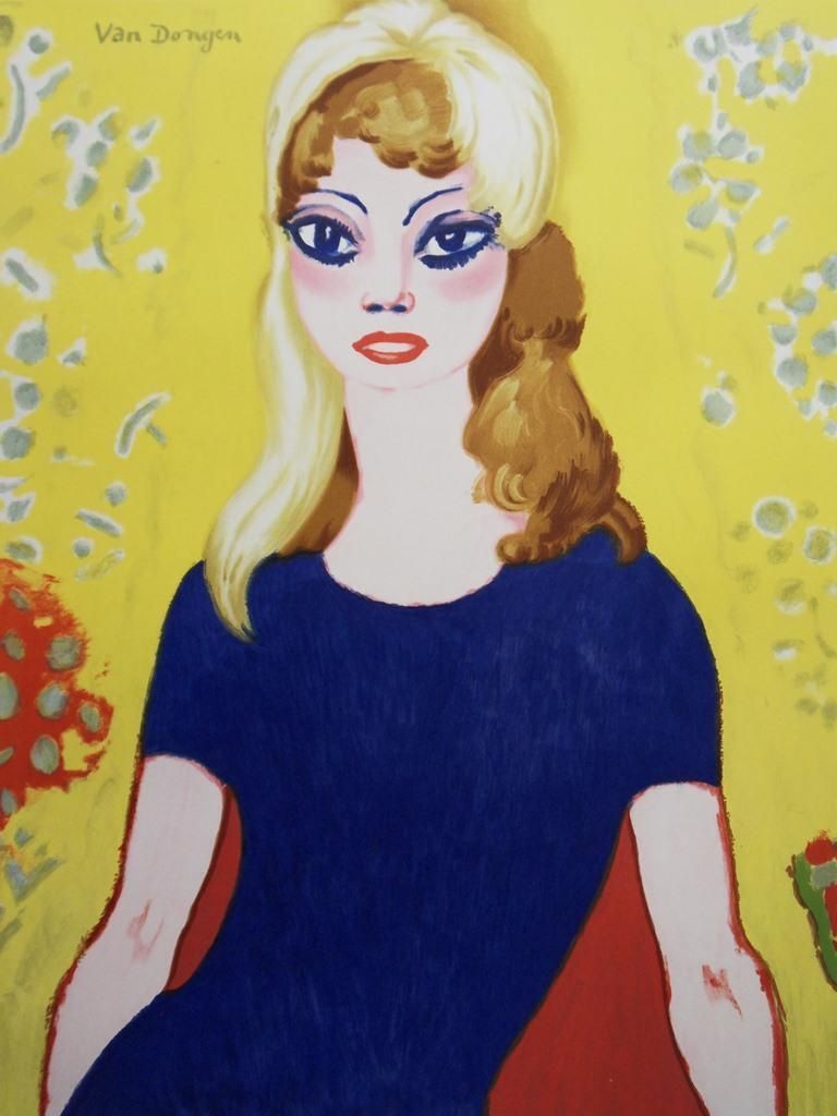 Kees Van Dongenbrigitte Bardot : Blond Woman With Tall Eyes   Original Lithograph, Mourlot 19641964 photo vintage