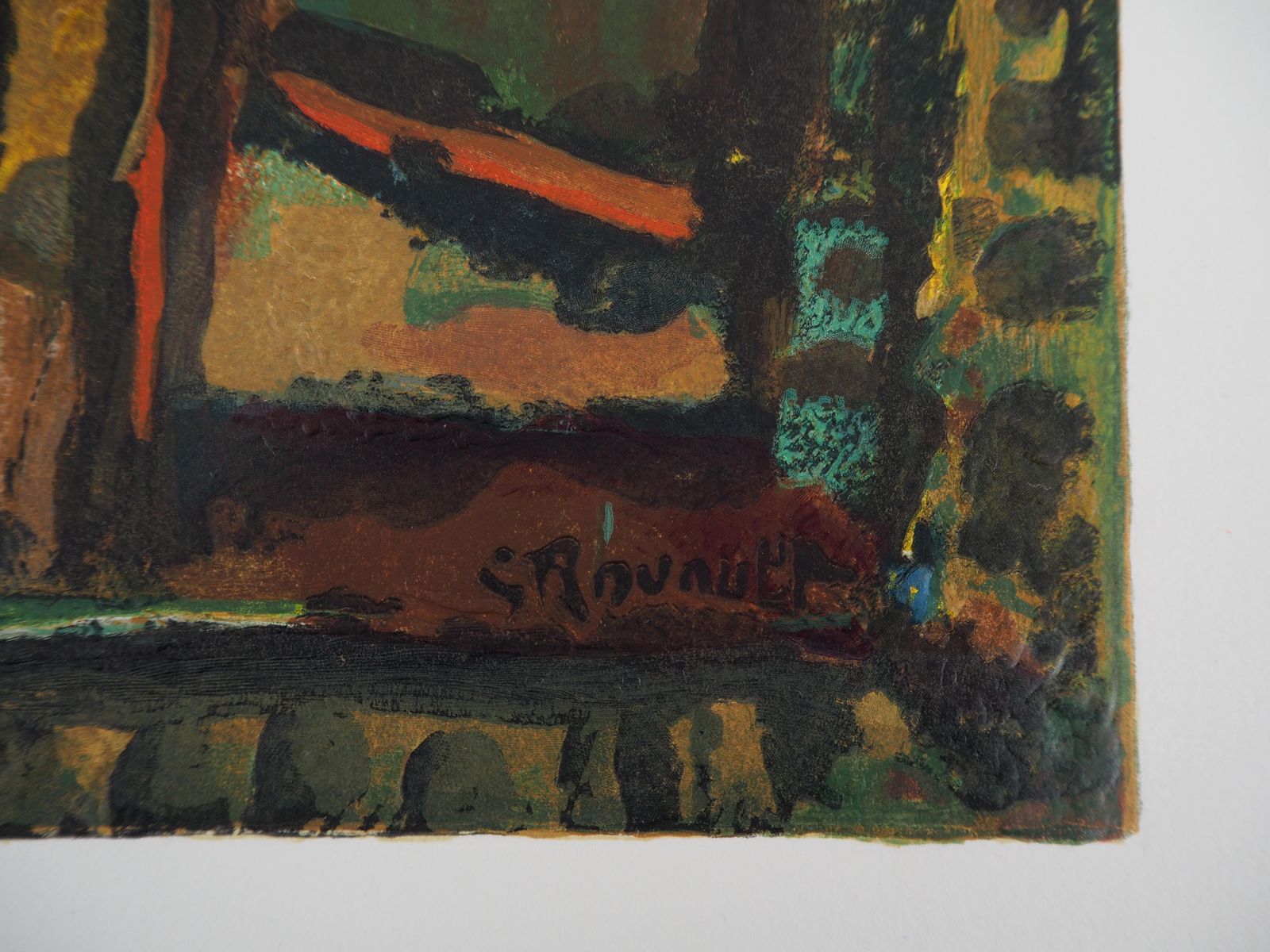 Georges Rouaulteaster : Crucifixion   Woodcut On Arches Vellum   Printed Signature photo furniture