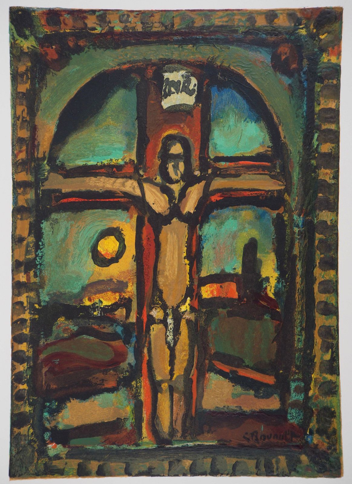 Georges Rouaulteaster : Crucifixion   Woodcut On Arches Vellum   Printed Signature photo for sale