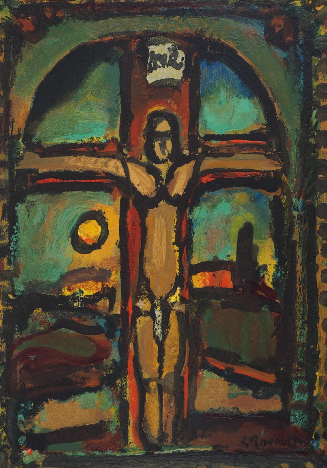 Georges Rouaulteaster : Crucifixion   Woodcut On Arches Vellum   Printed Signature photo Art