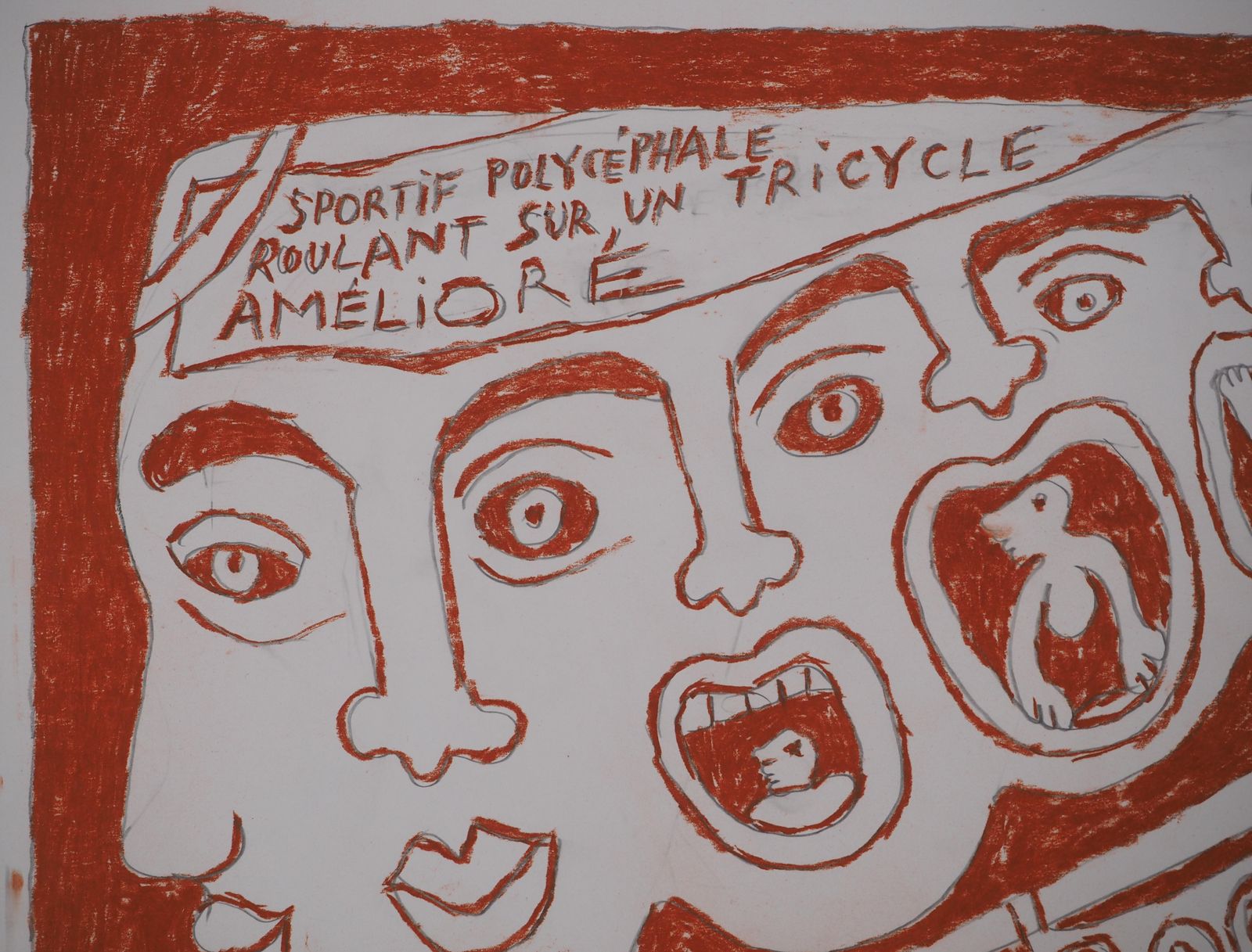 Yvon Taillandierthe Cry Of The Catitipède   Original Handsigned Drawing photo Art