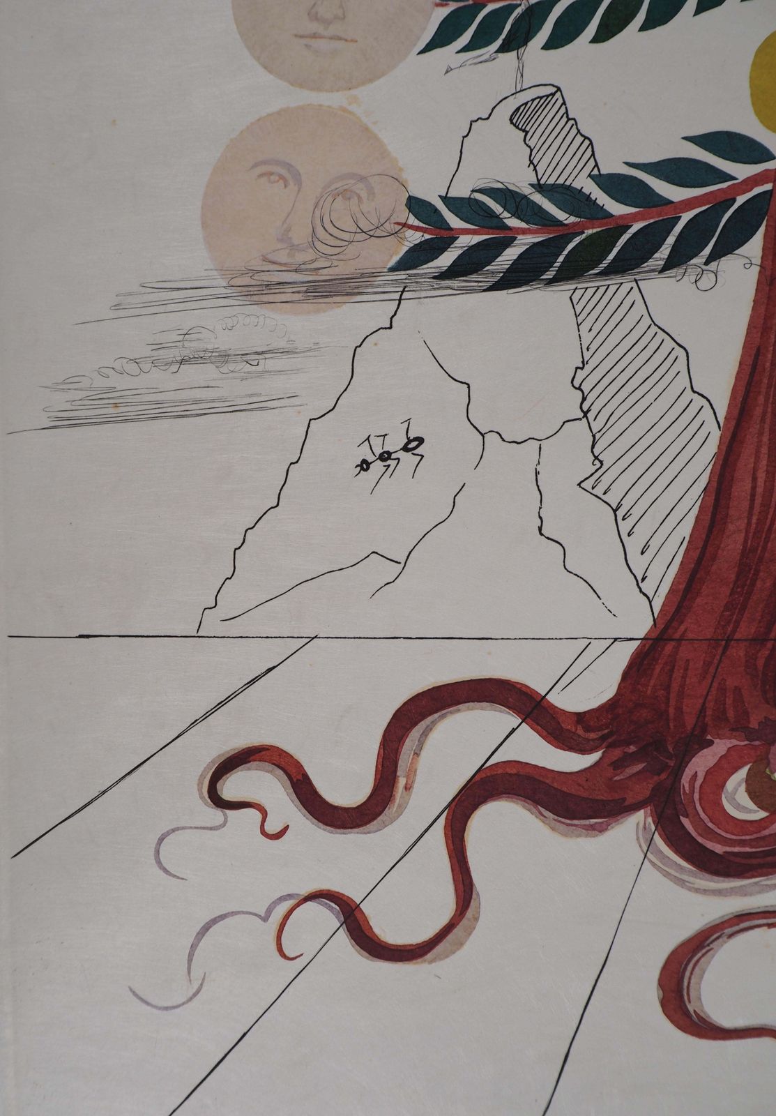 Salvador Dalí­Flordali : Luna Geminata (Moon)   Original Etching, Handsigned (Field 68 3f)1968 photo vinterior
