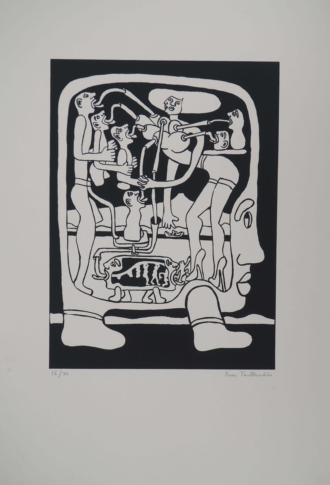Yvon Taillandierthe Giant Catitipede   Original Handsigned Screen Print