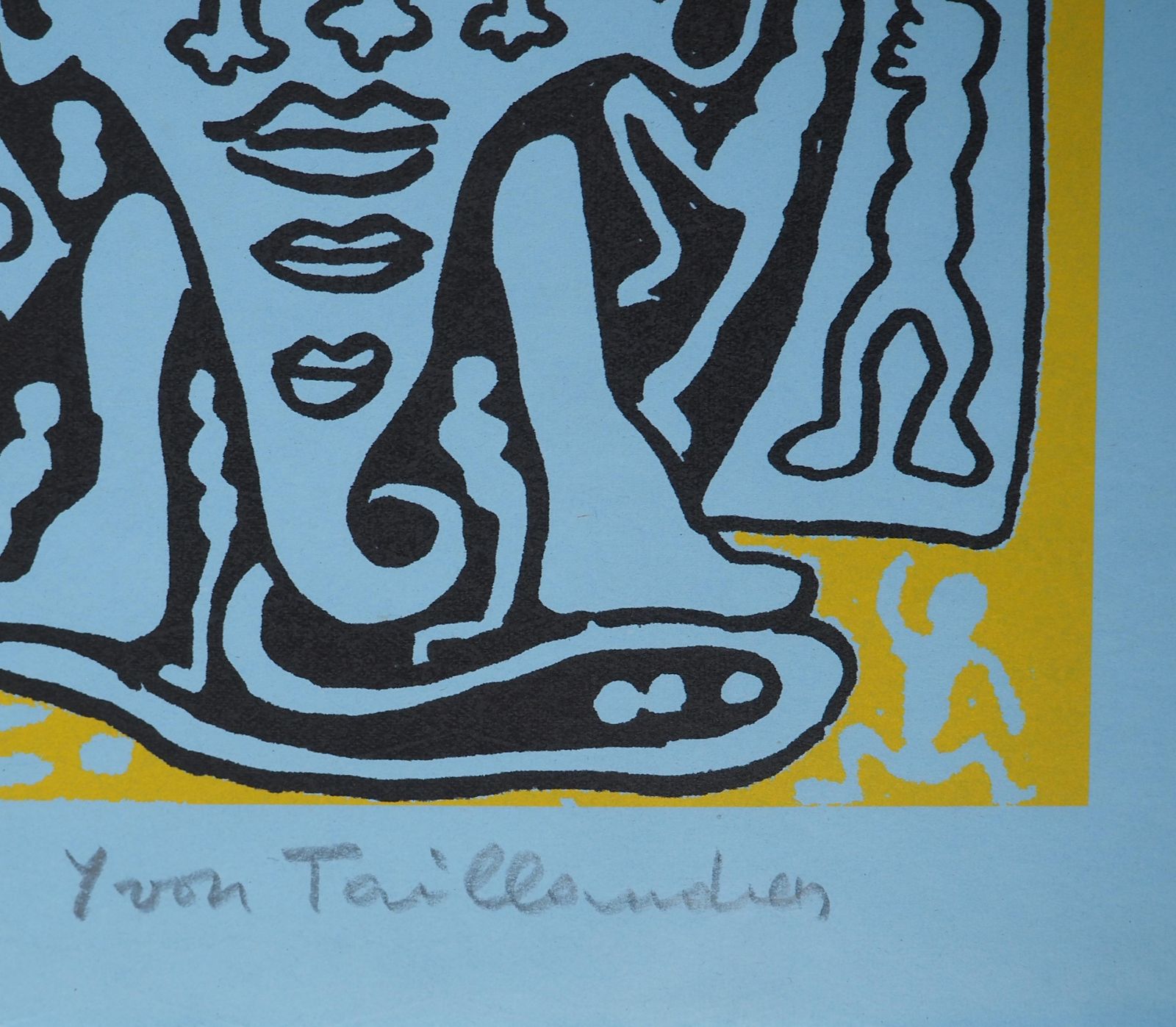 Yvon Taillandierthe Yellow Catitipède From Paris   Original Handsigned Screen Print photo furniture