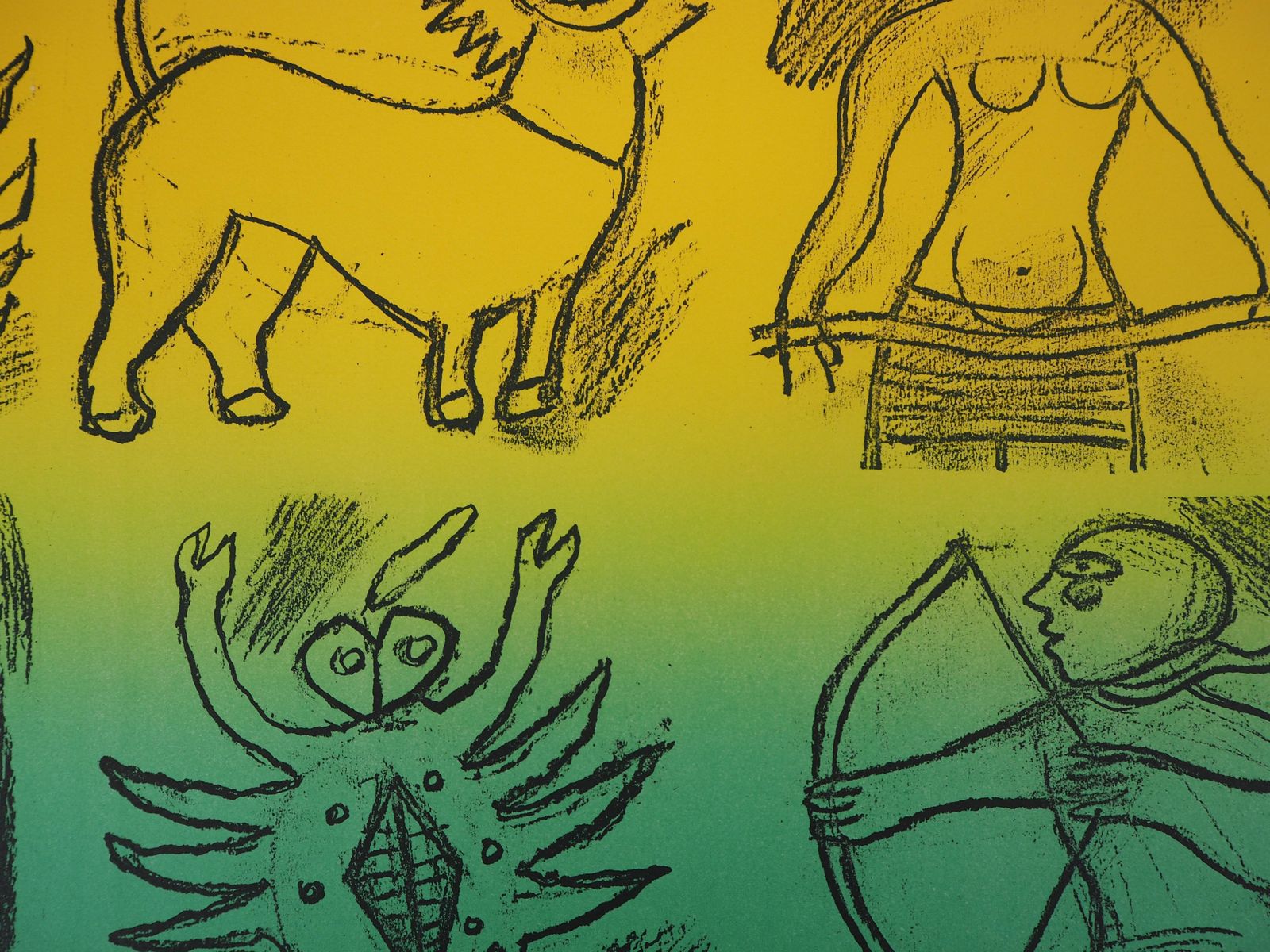 Corneilleastrology: The Twelve Signs Of The Zodiac   Original Handsigned Lithograph1989 photo Art