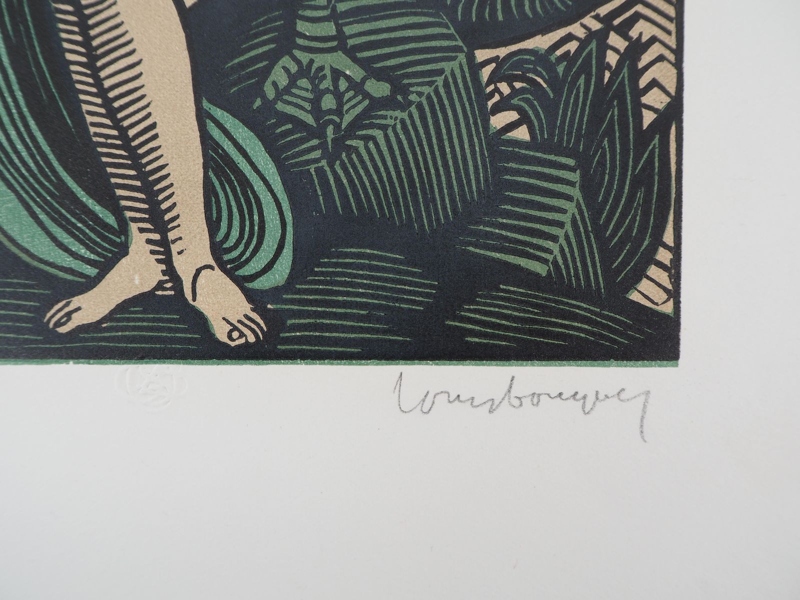 Louis Bouquetmythology : Leda And The Swann   Original Wooodcut, Handsigned & Numbered1929 photo vinterior
