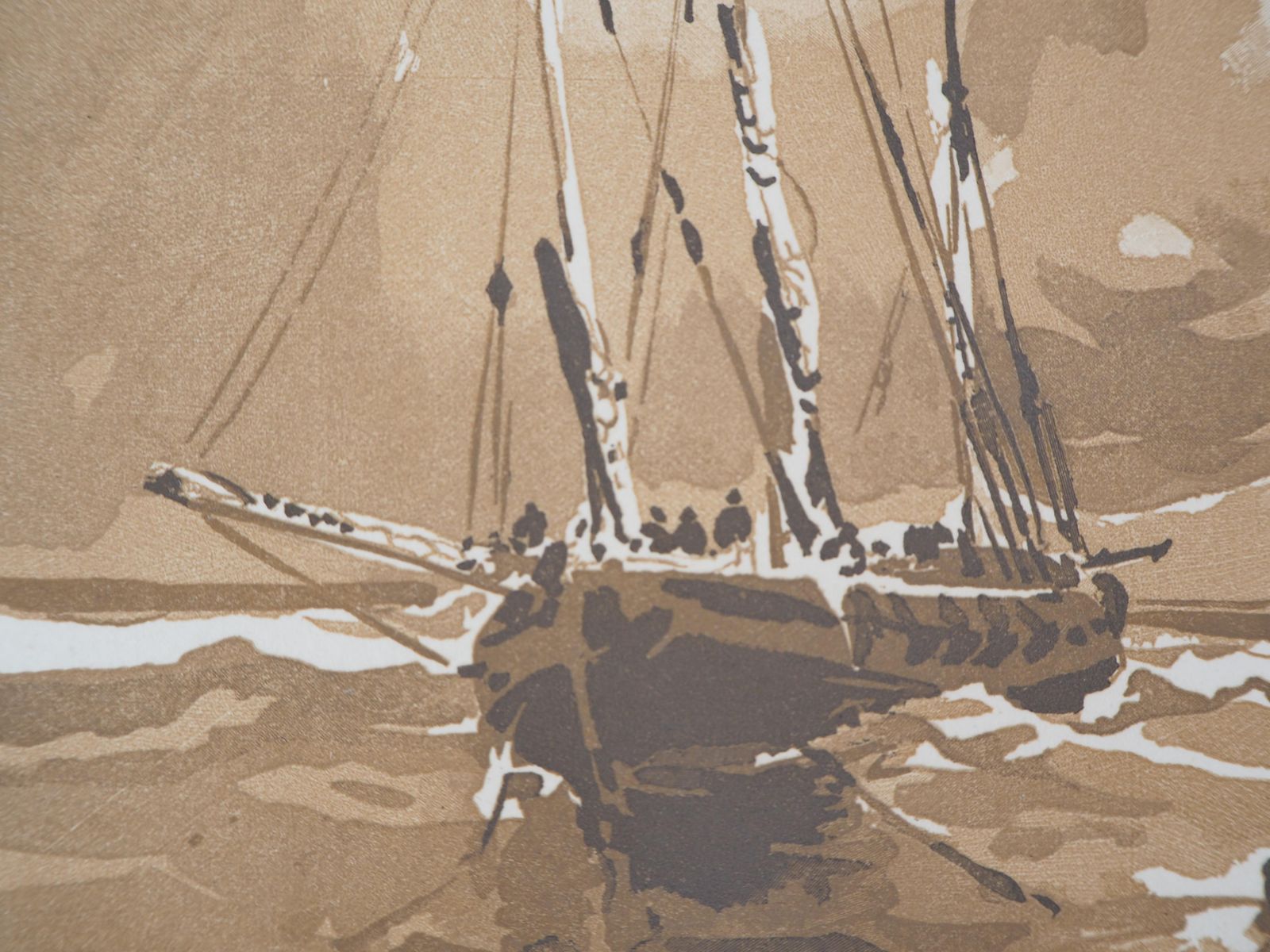 Camille Beltrandseascape : The Sailboats   Original Wooodcut, Handsigned & Numbered1926 photo Art