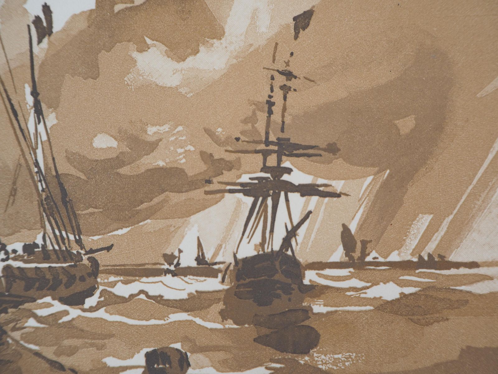 Camille Beltrandseascape : The Sailboats   Original Wooodcut, Handsigned & Numbered1926 photo 156.0