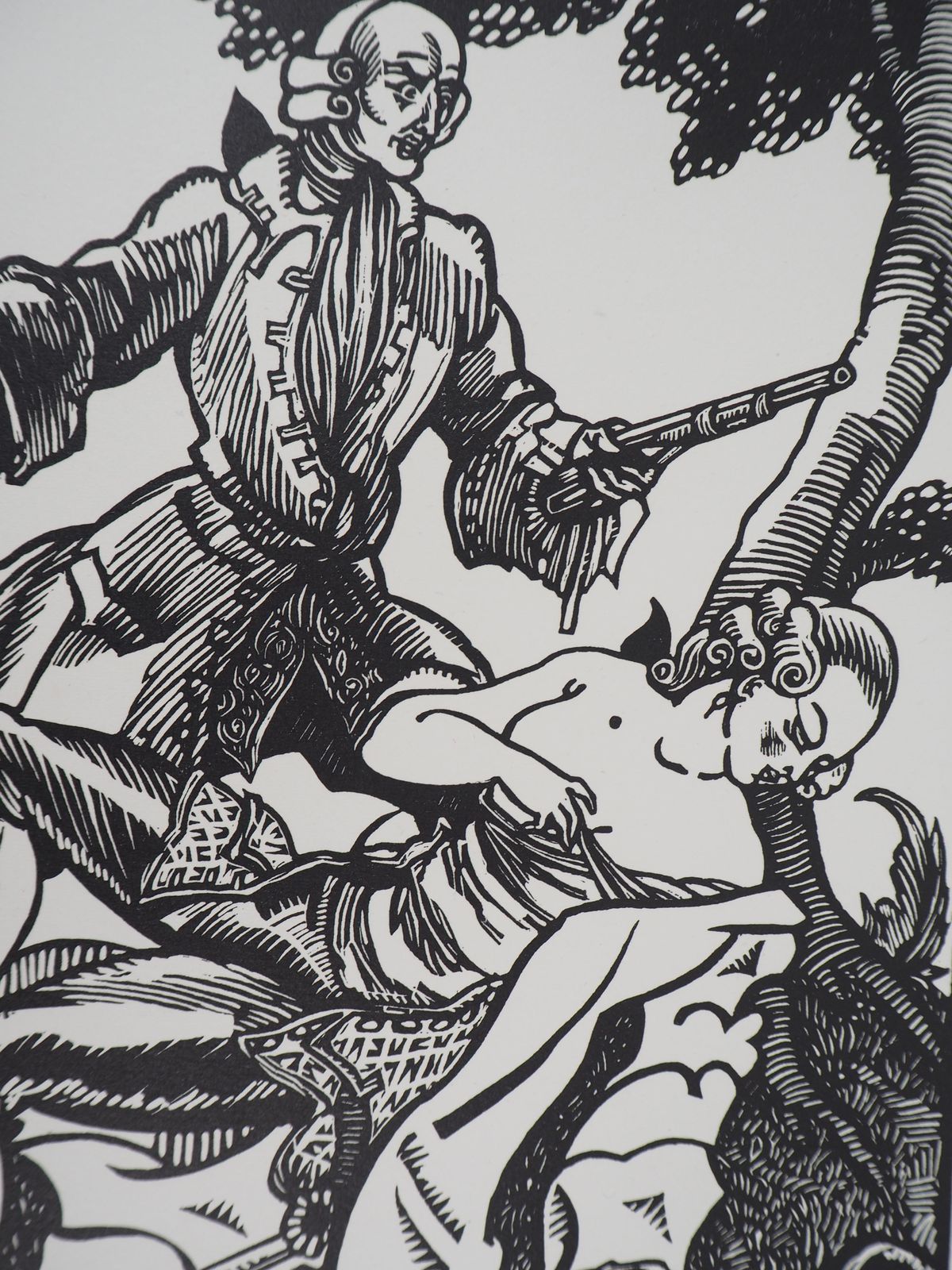 Maximilien Voxbad Romance : The Duel   Original Wooodcut, Handsigned & Numbered /1601925 photo for sale