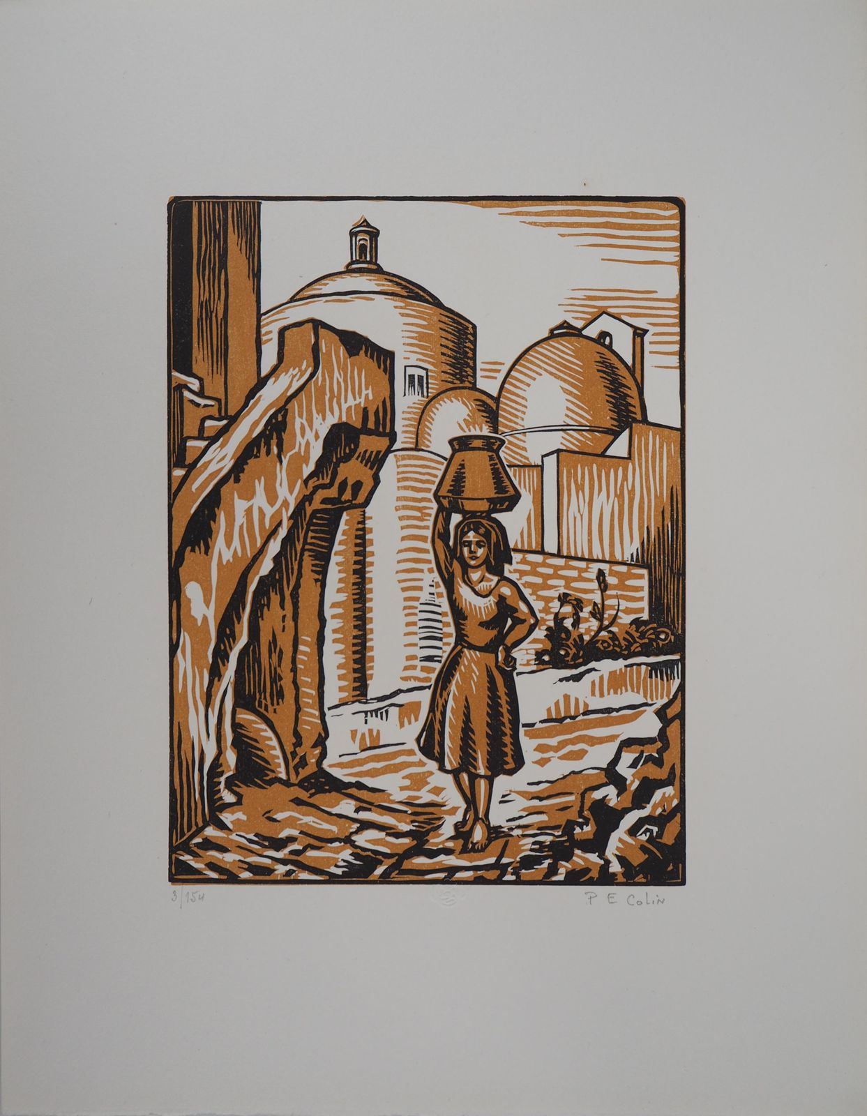 Paul Colinitaly : In A Small Street Of Procida   Original Wooodcut, Handsigned1922 photo for sale