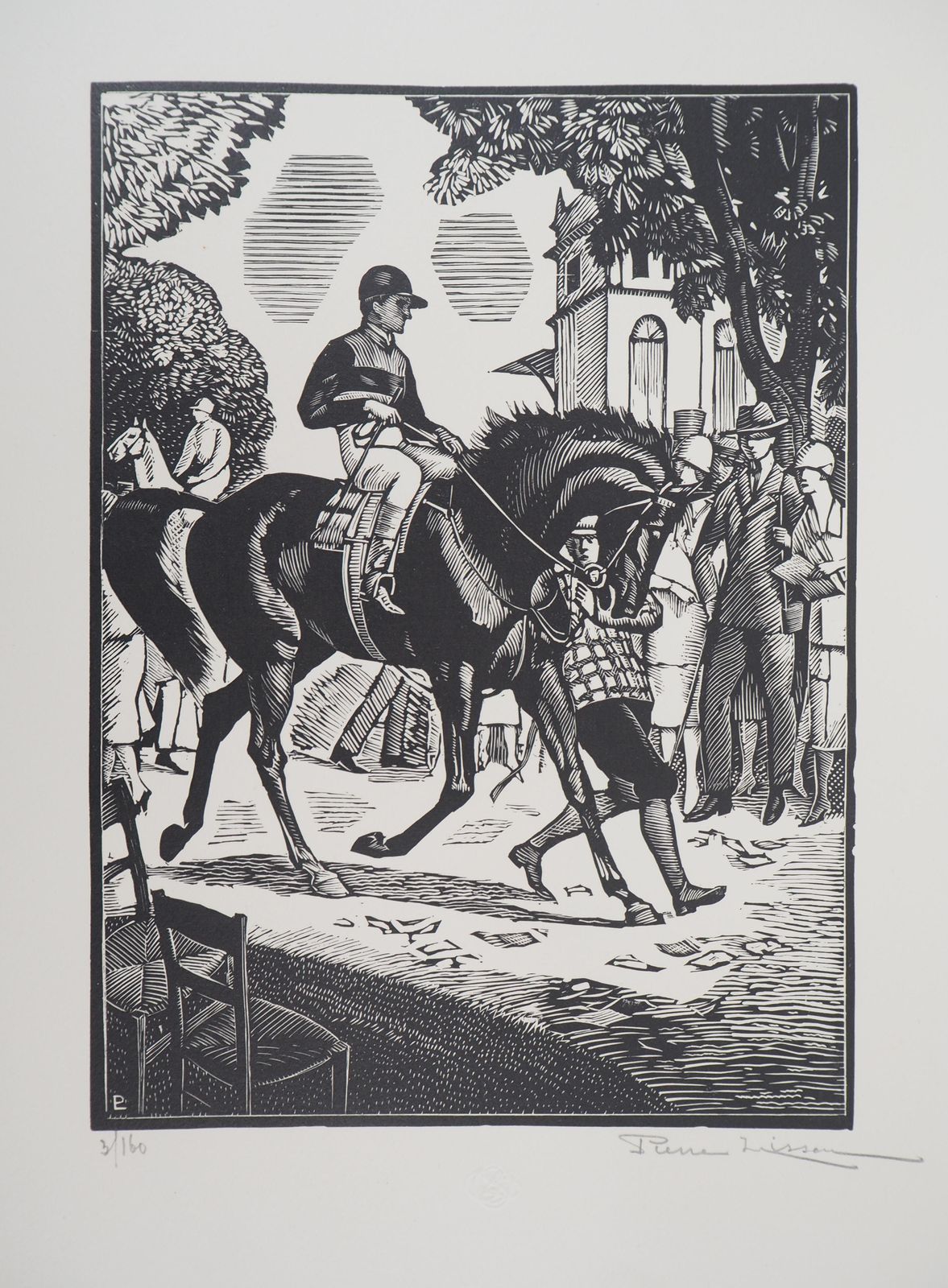 Pierre Lissacjockey Before The Horse Race   Original Wooodcut, Handsigned & Numbered /1601926