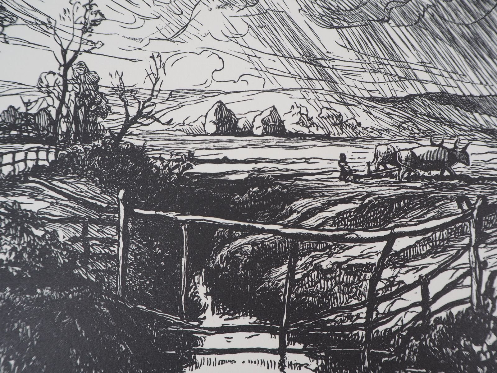 Pierre Gusmanitaly : Countryside Near Rome   Original Wooodcut, Handsigned1929 photo for sale
