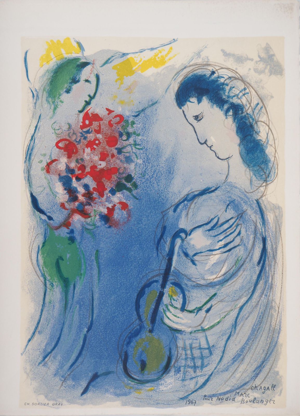 Marc Chagallmusic Angel   Stone Lithograph   Catalog Raisonne : Mourlot #Cs251967 photo for sale