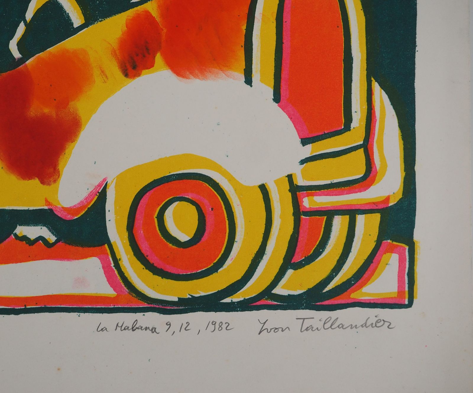 Yvon Taillandierthe Traveller, Havana, 1982   Original Handsigned Screen Print1982 photo furniture