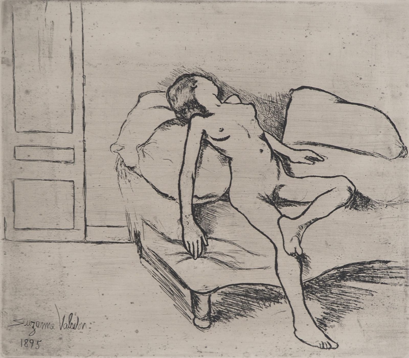Suzanne Valadonwoman Naked On The Sofa    Original Etching Signed (Petrides #E4)1932 photo for sale