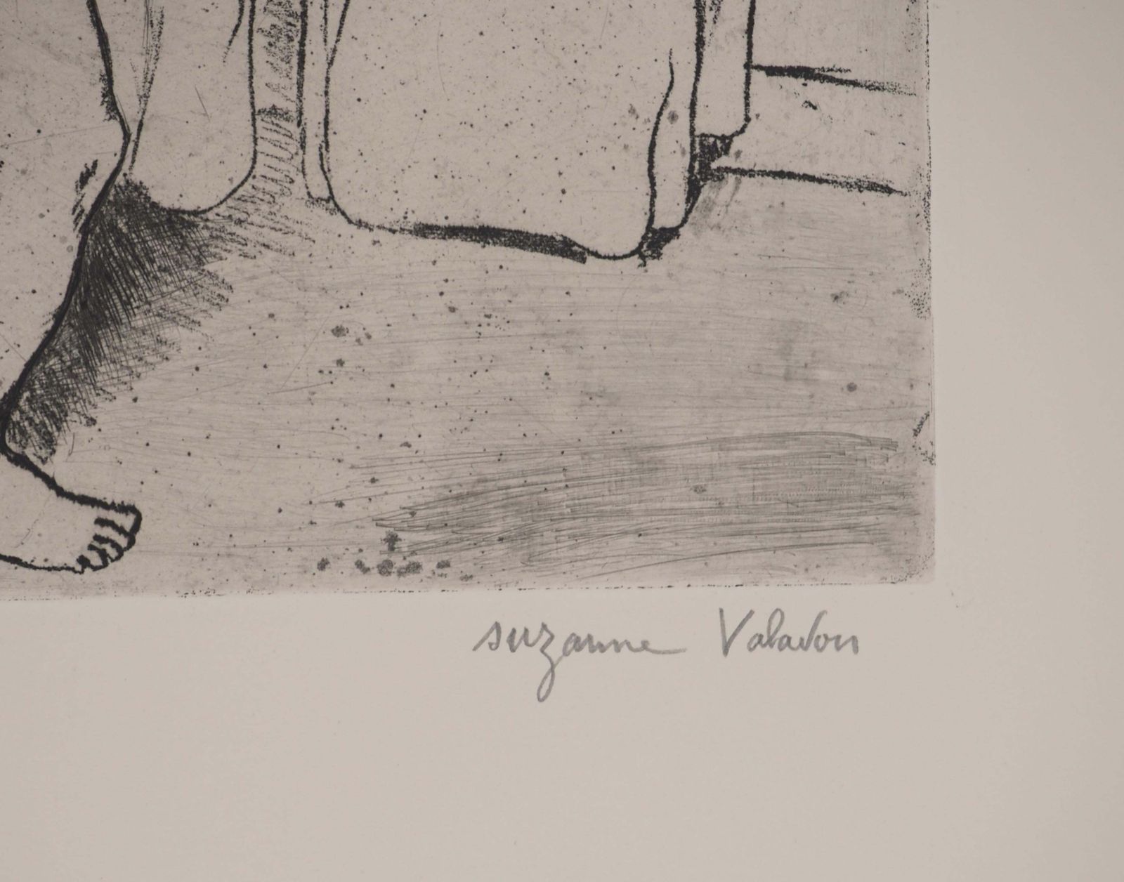Suzanne Valadonnude Woman Doing Her Hair    Original Etching Signed (Petrides #E5)1932 photo furniture